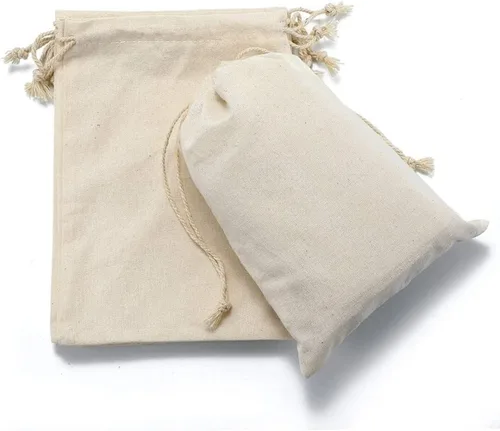 Miniatura 6 de KUPOO 30 bolsas de algodón de muselina de algodón, bolsa de muselina con cordón para recuerdos de fiesta de boda y manualidades (6 x 8 pulgadas)