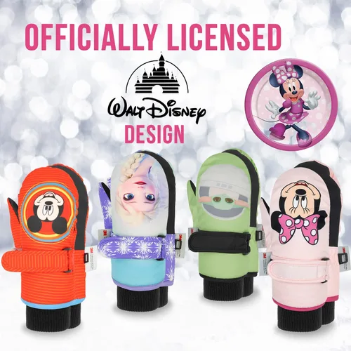 Miniatura 6 de Disney Guantes de Mickey Mouse para niños de 2 a 4 años, guantes impermeables para niños pequeños, guantes de nieve de Mickey para niños, guantes