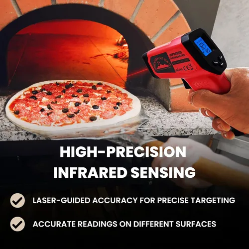 Miniatura 3 de Pistola de termómetro infrarrojo – Pistola infrarroja de temperatura láser para cocinar waffles, pizza, hornear, plancha, HVAC, motor, amplio rango