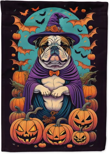 Miniatura 24 de Caroline's Treasures DAC1466GF - Bandera decorativa para jardín de Halloween de Affenpinscher Witchy para jardín, decoración para patio exterior