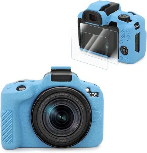 Miniatura 12 de VOVMOEYA Compatible con Canon EOS R50 - Kit de accesorios para funda de cámara [con 2 películas LCD templadas], funda protectora de silicona EOS R50