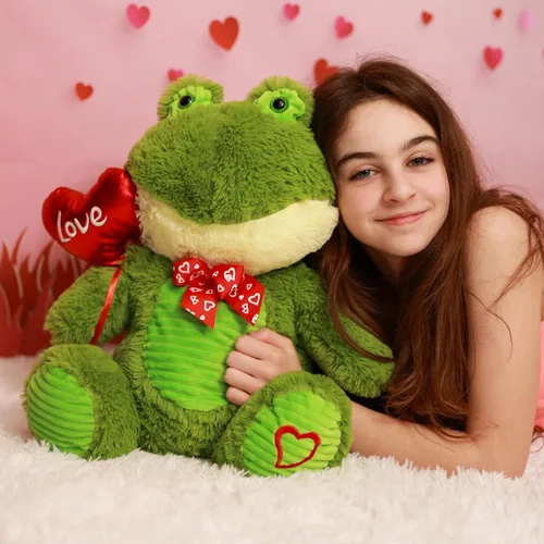 Miniatura 4 de BENINY Oso de peluche de 15 pulgadas para el día de San Valentín, peluche con globo y bordado de amor, regalo perfecto para parejas