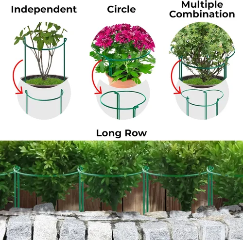 Miniatura 4 de Estacas altas de soporte para plantas para interiores y exteriores, jaulas y soportes de peonía, anillo de jaula para plantas para flores en maceta