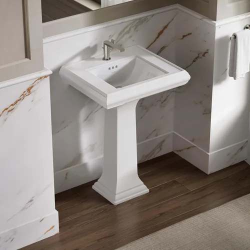 Miniatura 2 de KOHLER K-2267-0 Memoirs - Pedestal para lavabo de baño, pedestal de fregadero de arcilla refractaria, pedestal para lavabo de baño, solo menos Blanco