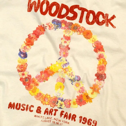 Miniatura 5 de Popfunk Camisetas y calcomanías clásicas Woodstock Peace Symbol Crema