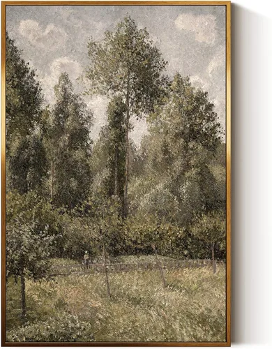 Miniatura 91 de InSimSea Arte de Pared en Lienzo Vintage con Marco Dorado Dama del Siglo XVII en Vestido Blanco Tono Oscuro 12 x 16 pulgadas, Retrato Melancólico