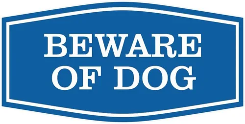 Miniatura 54 de All Quality Fancy Beware of Dog Letrero Material duradero Señales de seguridad para el hogar Fácil de instalar (negro/oro), mediano, 1 paquete
