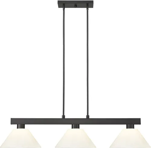 Miniatura 3 de Z-Lite Colgante de cobalto de 152MB-PWH, 3 luces 300 vatios totales, negro mate