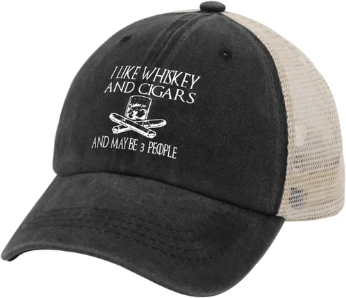 Miniatura 153 de Philysonic Funny Hat I Like Whisky and Cigars and Maybe 3 People Sombreros para Hombres Gorras de Béisbol Gorras Ajustables
