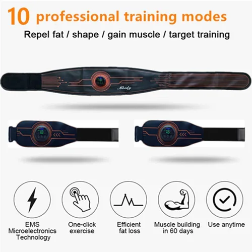 Miniatura 3 de Estimulador de Abdominales Entrenamiento Muscular Equipo de Ejercicio Fitness Cinturón Tonificador de Núcleo Abdominal para Abdomen/Brazo/Pierna