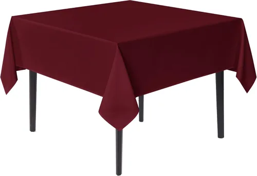Miniatura 25 de Sancua Manteles cuadrados pequeños de 36x36 pulgadas - Mantel beige para mesas cuadradas o redondas, mantel de poliéster lavable para mesas