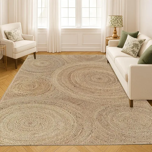 Miniatura 7 de Collection - Alfombra de pasillo de yute natural de 3 x 10 pies, para corredor de cocina, pasillo, interior, beige hueso, NR-04-3x10 pies Beige