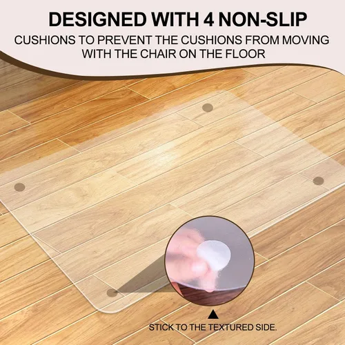 Miniatura 3 de Tapete para silla de oficina para suelos duros, 36 x 48 pulgadas, tapete transparente para silla de 0.079 in de grosor con 4 almohadillas