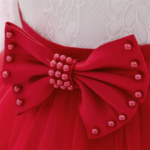 Miniatura 6 de Vestido de otoño de lino de algodón de manga larga con tutú de flores, vestido de princesa, vestido de tul para Navidad