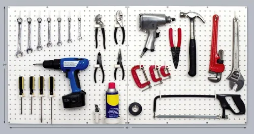 Miniatura 4 de WallPeg Kit de tablero de clavijas de plástico de 24 x 24 pulgadas (2, blanco)