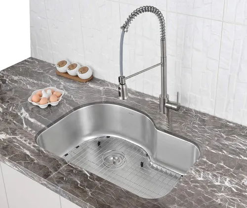 Miniatura 6 de Ruvati RVM4700 Fregadero de Cocina Bajo Encimera de 31.5 Pulgadas - Fregadero de Cocina de Acero Inoxidable Calibre 16 de Un Solo Seno con Acabado
