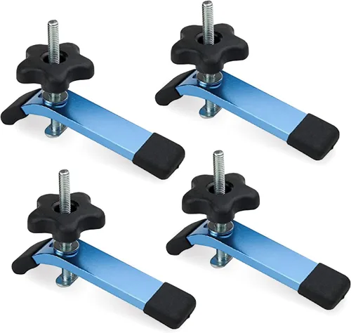 POWERTEC 71168-P2V Abrazadera de retención T-Track, 5-1/2" L x 1-1/8" W, paquete de 4, abrazaderas de riel en T para carpintería