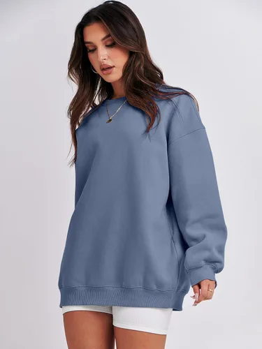 Miniatura 3 de ANRABESS Sudaderas de gran tamaño con capucha para mujer, cuello redondo, sin botones, ropa casual de otoño, ropa de preparación, adolescentes