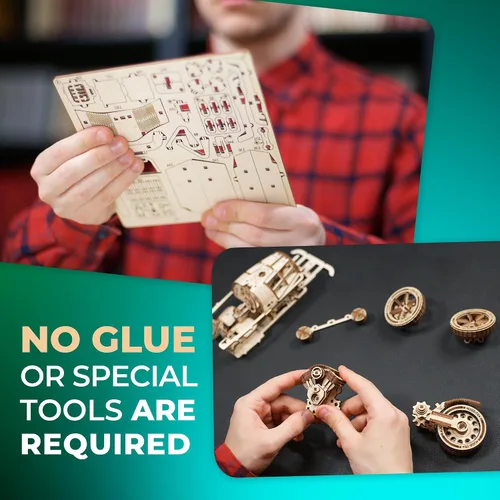 Miniatura 5 de UGEARS Rompecabezas 3D de madera de tres ruedas UGR-S para adultos, kits de modelos de madera para adultos, regalos de motocicleta para hombres, kit
