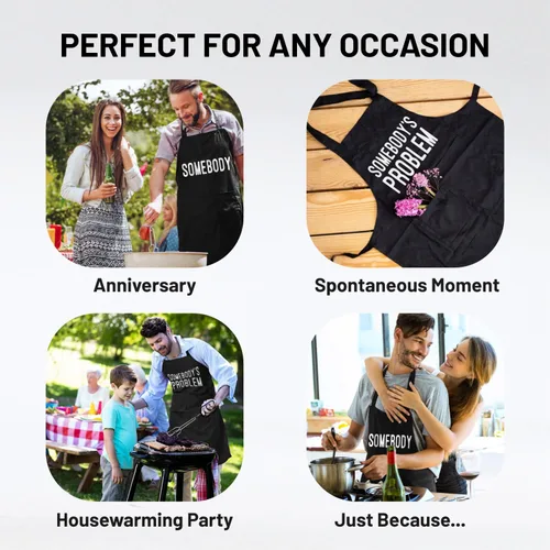 Miniatura 3 de Divertidos delantales para parejas, ideas de regalo para él, juego de cocina de cocina, cumpleaños, boda, compromiso, despedida de soltera