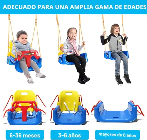 Miniatura 2 de TALECO Gear - Juego de columpios 3 en 1 para patio trasero, columpio de bebé para exteriores/interiores, juego de columpios para niños de 6 meses