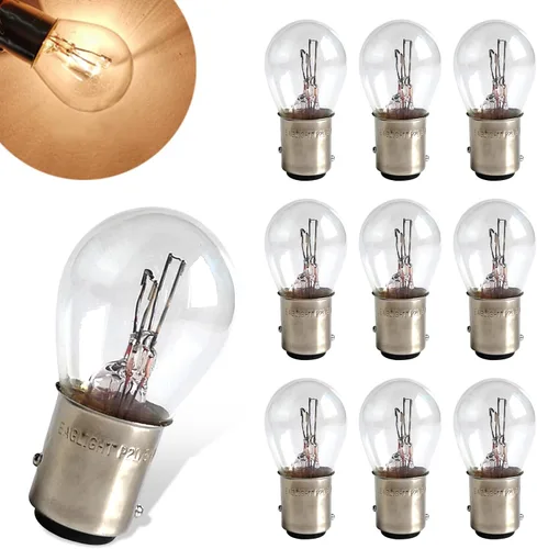 10 unidades Bombilla para coche 1157 P21/5W S25 BAY15D, bombilla de luz trasera doble alta y baja, señal de giro, bombilla de luz de freno de vida