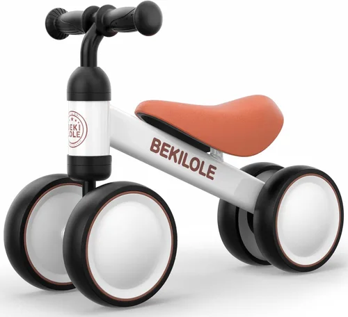 Miniatura 12 de BEKILOLE Bicicleta de equilibrio para bebés para niñas de 1 año, bicicleta de equilibrio para niños de 12 a 24 meses, 4 ruedas silenciosas, juguetes