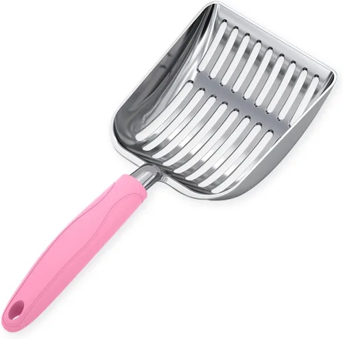 Miniatura 21 de WePet Cuchara de arena para gatos, tamiz de aleación de aluminio, pala de metal profunda, mango largo, tamizado de excrementos, levantador de heces
