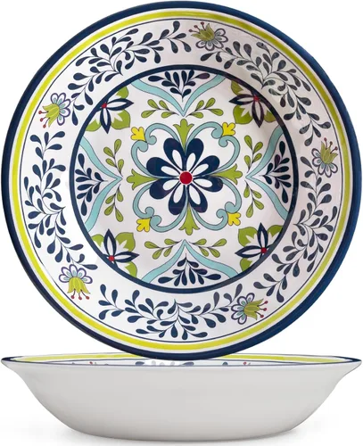 Miniatura 11 de Juego de 2 cuencos de melamina para servir ensaladas grandes de 12 x 4 pulgadas, cuencos de frutas, cuencos para mezclar, cuencos para servir