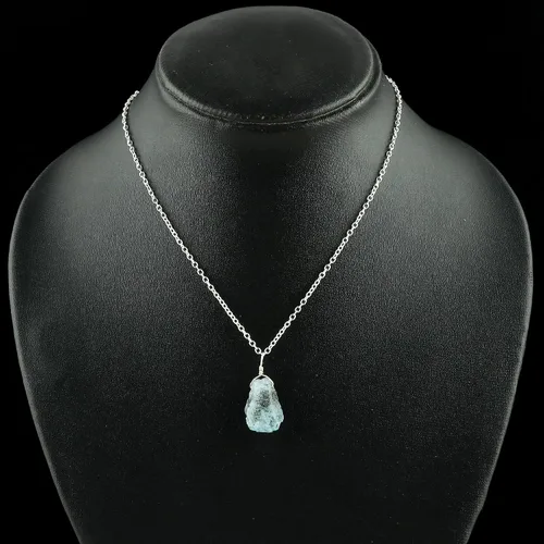 Miniatura 5 de Colgante delicado de piedras preciosas naturales crudas, collar de piedras ásperas surtidas, hecho a mano, joyería hipoalergénica bohemia