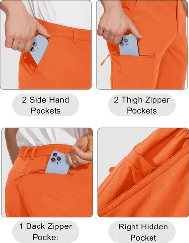 Miniatura 21 de MAGCOMSEN Pantalones de senderismo para hombre, 6 bolsillos, resistentes al agua, pantalones de trabajo de pesca Ripstop, ligeros, de secado rápido
