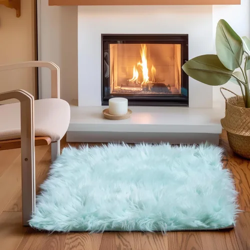Miniatura 57 de Super Area Rugs - Alfombra de piel de oveja suave y esponjosa Gris oscuro