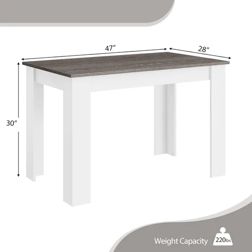 Miniatura 3 de Giantex Mesa de comedor de madera, mesa de cocina moderna para 4, mesa de comedor rectangular para cocina, comedor, sala de estar, muebles