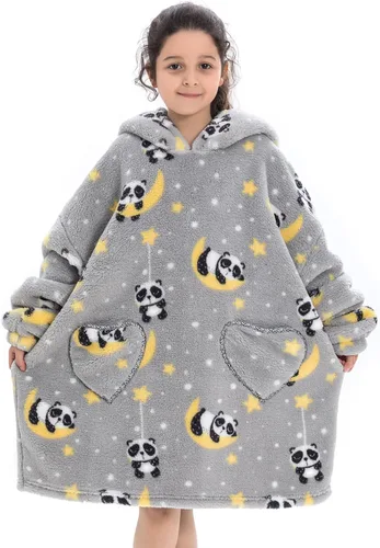 Miniatura 16 de Manta con Capucha Vestible para Niños de 4-12 Años, Manta con Capucha de Animales de Tamaño Grande, Súper Suave, Cómoda, Cálida, Franela de Rainbow