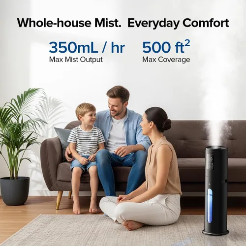 Miniatura 6 de Humidificadores para habitación grande con aplicación inteligente y control remoto, humidificador grande de 7L/1.85 galones, 4 niveles de niebla