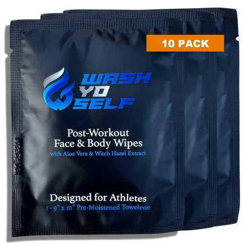 Wash Yo Self Body Wipes - Toallitas húmedas desechables empaquetadas individualmente para niños y adultos, paquete de 10