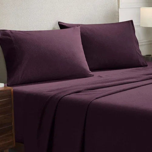 Miniatura 11 de Juego de ropa de cama de franela de algodón de alta calidad, el juego incluye: 2 fundas de almohada, acento de dormitorio contemporáneo sólido