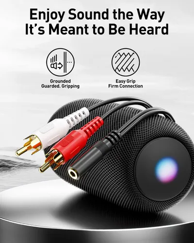 Miniatura 4 de VCE Cable divisor de audio estéreo macho de 0.138 in a RCA, paquete de 2, adaptador chapado en oro compatible con TV, teléfonos inteligentes, MP3
