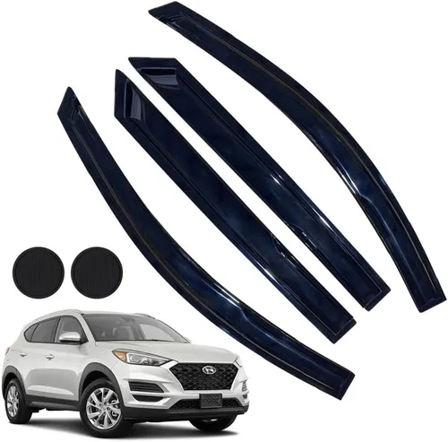 Miniatura 27 de Protectores de lluvia para Mazda 3 Hatchback 2010-2013, deflectores de ventana lateral con cinta adhesiva para Mazda 3 Hatchback, viseras de ventana