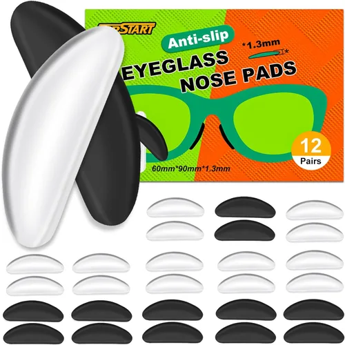 Miniatura 8 de Almohadillas nasales para lentes – 0.069 pulgadas de silicona ultrafina antideslizante agarre adherente, almohadillas de repuesto antideslizantes