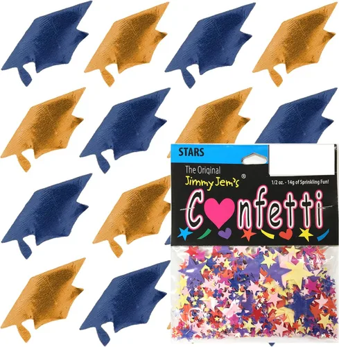 Miniatura 70 de Confetti Grad Cap Negro, Azul Marino Combo - 2 bolsas de media onza (1 oz)