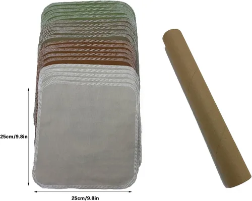 Miniatura 2 de Paquete de 20 rollos de toallas de papel reutilizables, juego de servilletas lavables, juego de 4 colores, paquete de 20 toallas sin papel, 100%