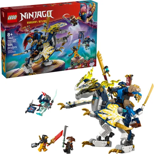 LEGO NINJAGO Rogue's Mech Dragon Rider Juguete de construcción – Juego de Dragones Rising y 4 minifiguras de juguete Ninja para niños y niñas, a