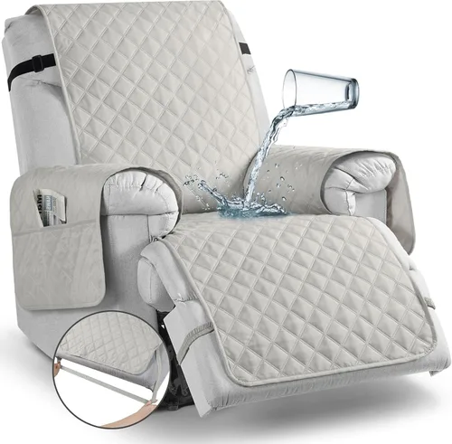 Miniatura 52 de TAOCOCO - Funda antideslizante para silla reclinable, funda para sofá, funda para silla reclinable pequeña con correas elásticas, protector