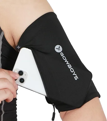 Brazalete de teléfono para correr para hombres y mujeres, bandas universales para teléfonos de menos de 8 pulgadas, brazalete impermeable para Negro