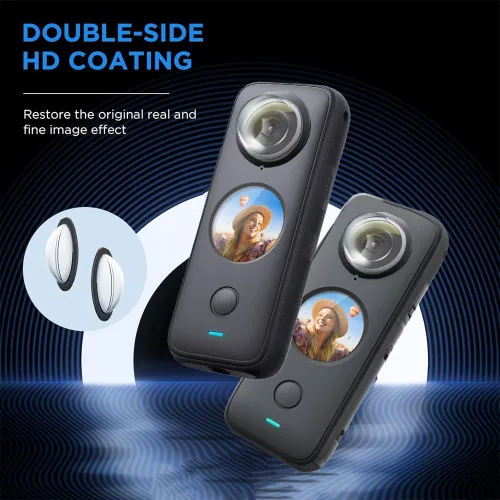 Miniatura 5 de Protector de lente para Insta360 X2, protector de lente extraíble de policarbonato para accesorios Insta 360 X2 (2 juegos - 4 piezas)