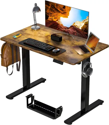 Miniatura 8 de Kingant Escritorio de pie con altura ajustable pequeño, escritorios eléctricos de pie [32 x 24 pulgadas] - Escritorios ergonómicos de pie y sentado