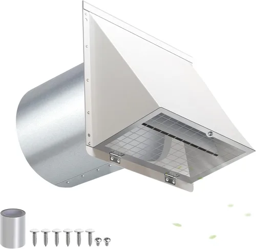 Miniatura 22 de Cubierta de ventilación de secadora de 3 pulgadas con malla y amortiguador, cubierta de ventilación de ventilación de pared, cubierta de ventilación