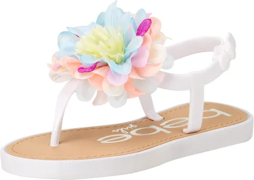 bebe Sandalias para niña Sandalias con hebilla a presión para niños pequeños con flor de gasa Sandalias lindas para niñas (bebéniña pequeña)