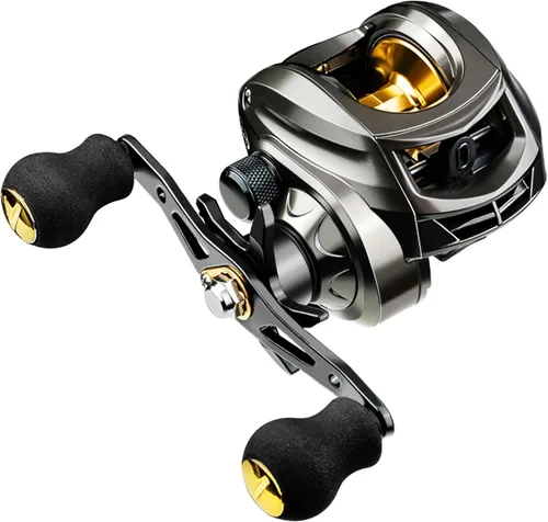 Miniatura 9 de Carrete de baitcasting, carrete de pesca, sistema de frenado magnético, arrastre máximo de 17.6 libras, relación de engranajes 7.2:1 y 6.3:1